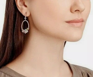 AUTHENTIC SWAN SIGNED SWAROVSKI BRANCH PIERCED EARRINGS 5086035 - Picture 1 of 7