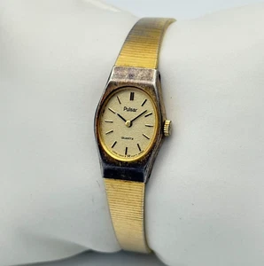 Vintage 1990s Women's PULSAR Petite Gold Tone Bracelet Watch, 16mm, V232-5960 - Picture 1 of 7