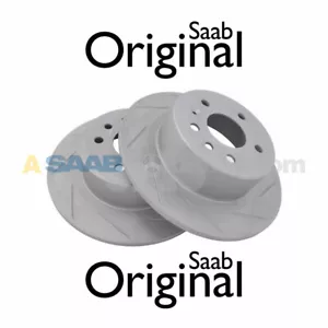 NEW GENUINE SAAB 9-3 VIGGEN REAR BRAKE ROTOR DISC SET SLOTTED OEM KIT 5084751 - Bild 1 von 3