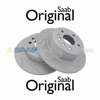 NUEVO GENUINO SAAB 9-3 VIGGEN JUEGO DE DISCOS DE ROTOR DE FRENO TRASERO RANURADO OEM KIT 5084751 Foto 1 de 3