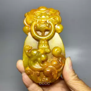 Collect Xiuyu Rui Beast and Ancient Dragon Waist Plaques As Handicrafts - Picture 1 of 8