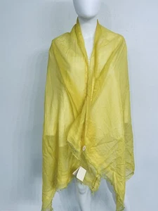 Matta Scarf Shawl Sunshine Yellow  Cotton Silk Gossamer Huge 40” x 74” NWT - Picture 1 of 14