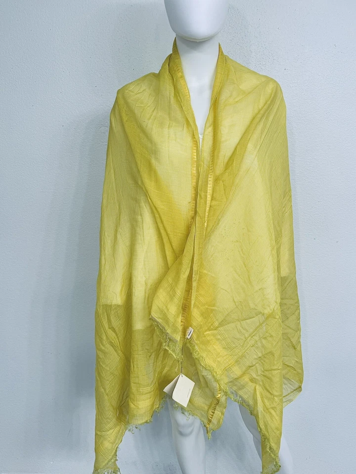 Matta Scarf Shawl Sunshine Yellow  Cotton Silk Gossamer Huge 40” x 74” NWT - Imagem 1 de 4