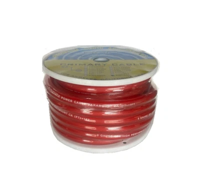 0-1 Gauge 100% Copper OFC Red Power Ground Cable Wire 25 Feet FT. CUT -NO SPOOL - Image 1 of 2