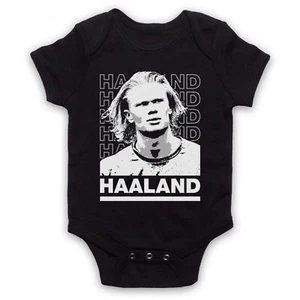 HAALAND MAN FOOTBALL NORWAY TOURNAMENT CITY TRIBUTE BABY GROW BABYGROW GIFT - Picture 1 of 10