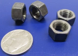 Hex Nut, Grade 5 Steel, RH, 3/8"-24, 9/16" W x 21/64" H, 200 Pcs - Picture 1 of 12