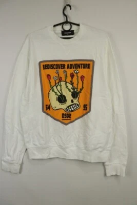 DSQUARED 2 White REDISCOVER ADVENTURE Sweatshirt  Sweater Size XL - Image 1 of 4