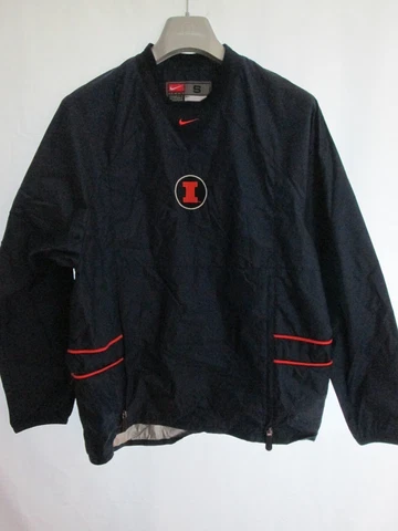 NIKE Team Illinois Fighting Illini Baseball Blue Warm Up Jacket Men's Small NCAA Cover
