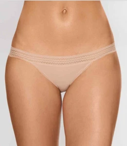 DKNY 'Classic Cotton' Lace Trim Brief - Nude - L - Picture 1 of 2