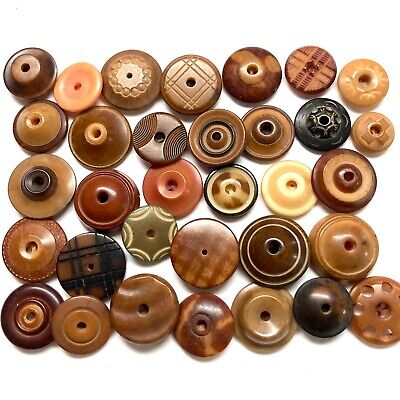 Antique Buttons ~ Awesome Bunch Of Vegetable Ivory Whistle Buttons • 16$