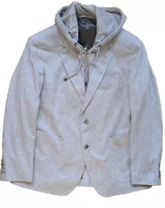 Hackett London jacket/blazer Melange Knit w detachable Hood size 48L Stretch - Picture 1 of 15