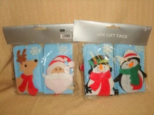 NUOVO 8 PORTA APPLIQUE IN FELTRO PER CARTE REGALO NATALE - Babbo Natale pupazzo di neve renna pinguino - Foto 1 di 5