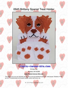 Brittany Spaniel Dog Treat Holder- Plastic Canvas Pattern or Kit - Picture 1 of 1