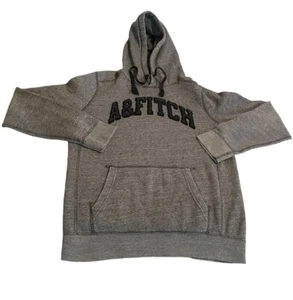 Vintage Abercrombie & Fitch Hoodie Men Medium Gray Muscle Y2K Sweatshirt Sweater - Picture 1 of 10