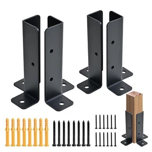 4 Pezzi Staffe di Ancoraggio per Palo a Ponte Regolabili Adatte a 1,5x1,5,2x2,2x4,4x4 Post,... - Foto 1 di 8