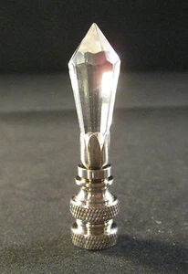 LAMP FINIAL-GLASS LAMP FINIAL-MINI SPEAR-SATIN NICKEL BASE - Bild 1 von 8
