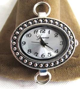GENEVA Womens Wristwatch Silvertone Stainless Runs No Strap or Band Japan Mvt. - Picture 1 of 3