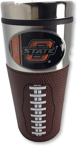 Oklahoma State Cowboys16 OZ Stainless Steel Coffee Travel Mug with Metal Logo Cover