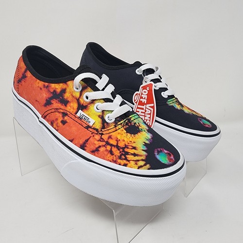 Sneakers Vans Platform donna 6 5 nere arancio cravatta tintura stackform scarpe classiche