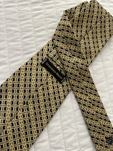 Stefano Ricci Gold Black & Blue Diamond Print Silk Neck Tie Mint! - Picture 1 of 5
