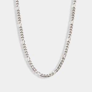 Mens 24 Inch Platinum Figaro Chain 28 Gram 3.25MM Width - Picture 1 of 5