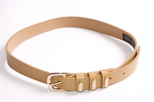 Gorgeous Chic Ladies Camel Simple Skinny Belt w Rose Gold Ornaments (S409)