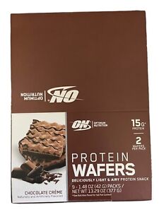 Optimum Nutrition PROTEIN WAFERS 9 Bars/BOX - CHOCOLATE CREME 08/23