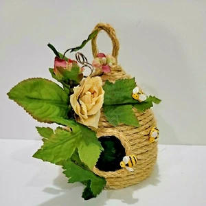 Handmade Beehive Bee Skep Honey Bee Hive Farmhouse Decor - Picture 1 of 5