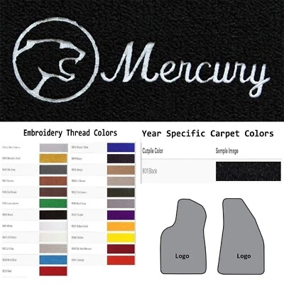 Alfombrillas ACC 1999-2002 Mercury Cougar Cat & Mercury Word logotipo personalizado 2 piezas Foto 1 de 4