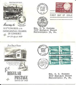 Lot of 12  First Day Cover Stamp Variety Of Topic 1959-1960  Lot # C - Picture 1 of 6
