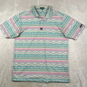 Bad Birdie Polo Shirt Mens 2XL Pastel Colorful Abstract Performance Golf - Picture 1 of 7