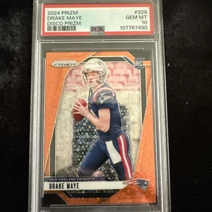 2024 Panini Prizm Drake Maye Orange Disco Prizm Rookie Card PSA Gem 10 RC - Picture 1 of 3
