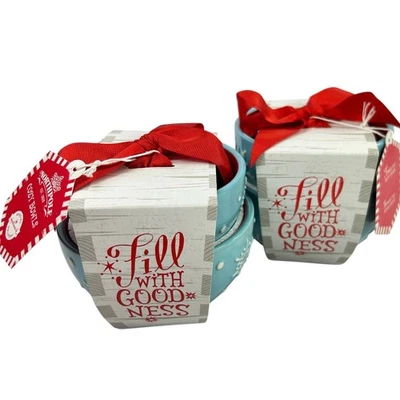 Conjunto de 2 Tigelas Aconchegantes Hallmark Northpole Floco de Neve Azul Presente de Natal - Imagem 1 de 4