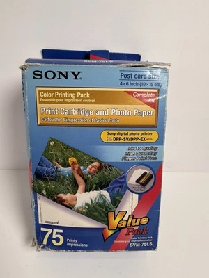 NEW Sony SVM-75LS Print Cartridges & Photo Paper Value Pack 75 Prints Digital - Image 1 of 4