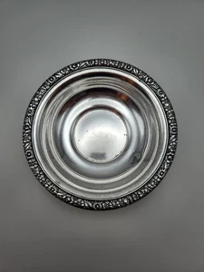 Vintage Gorham 6 Zoll Silber Teller YC 951 mit Blumenrand - Bild 1 von 9