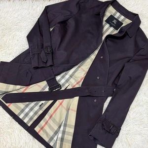 Burberry London Trench Coat Short 40 Purple Nova Check - Picture 1 of 11