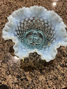 De colección 8-1/2" Fenton Hobnail Azul Opalescente Epergne Base Solo - Imagen 1 de 3
