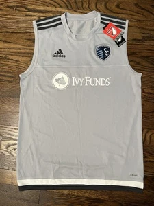 NWT Sporting Kansas City Sleeveless Training Warm Up Shirt Gray Men’s Medium - Picture 1 of 7