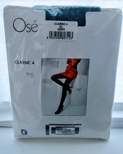 OSE Italy schwarze klassische 4 Luxus Strumpfhosen Strumpfhose Streifen NERO 3/L neu mit Etikett/Neu in Verpackung - Bild 1 von 6