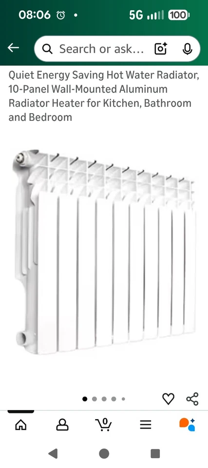 Radiador moderno de montaje en pared calentador de agua caliente 10 paneles de aluminio Foto 1 de 1