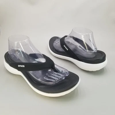 Chanclas Sandalia Deportiva Crocs Mujer Talla 11 Capri V Doble Confort Negra Foto 1 de 4