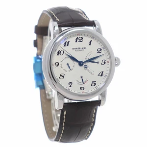 MONTBLANC WATCH STAR RETROGRADE AUTOMATIC DAY DATE 106462 SKELETON BACK SS MEN'S - Picture 1 of 11