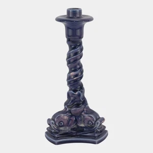 Candelabro Rookwood Pottery 1919 Art Deco púrpura profundo base de delfín 2464 - Imagen 1 de 7