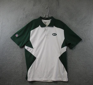 Reebok Time Issue New York Jets NFL Polo Shirt Green Size Medium - Picture 1 of 8