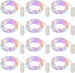 12 Pack Easter Day Pastel LED Fairy Lights Battery Operated - Waterproof Silv... - Picture 1 of 8