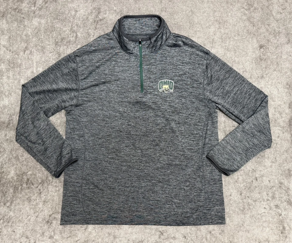 Ohio Bobcats Pullover Shirt Colosseum 1/4 Zip Dry Fit Men’s XL - Image 1 of 4