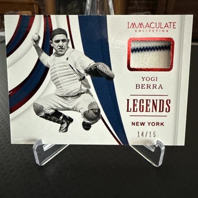 2019 Panini Immaculate Yogi Berra Legends Materials /15 HOF Yankees - Image 1 of 4
