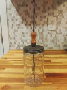 Borden's Handkurbel Butterdose Mixer 1 Quart Original Glas 30. März 1915 - Bild 1 von 8