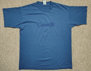 Vintage CANADA T-Shirt Men's XL Blue Spellout Embroidered Single Stitch Tourism - Bild 1 von 9