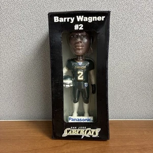 🏈 RARE AFL ARENA FOOTBALL LEAGUE SAN JOSE SABERCATS BARRY WAGNER BOBBLEHEAD NIB - Picture 1 of 13